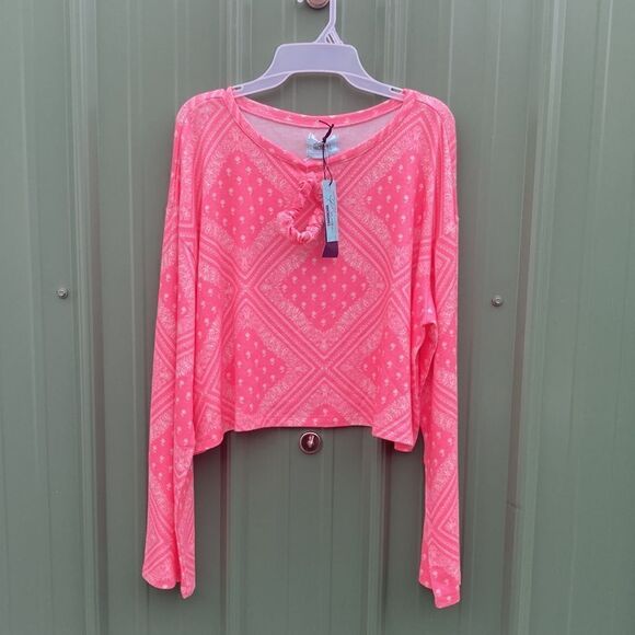 Range RockNRoll Western FLOWY BANDANA PRINT TOP & Shorts Lounge 2-pc Set Size XL - Picture 2 of 10